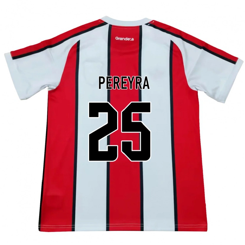 Danxen Criança Camisola Lautaro Pereyra #25 Branco Vermelho Preto Alternativa 2026/27 Camisa Brasil