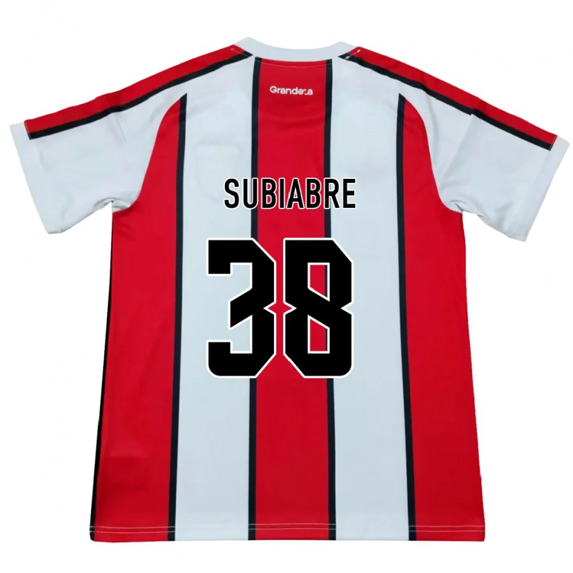 Danxen Criança Camisola Ian Subiabre #38 Branco Vermelho Preto Alternativa 2026/27 Camisa Brasil