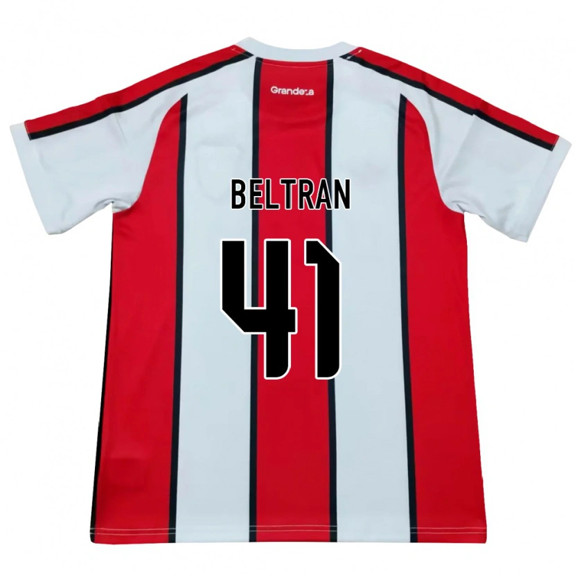 Danxen Criança Camisola Santiago Beltrán #41 Branco Vermelho Preto Alternativa 2026/27 Camisa Brasil