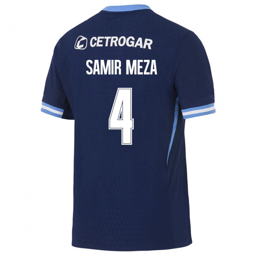 Danxen Criança Camisola Samir Meza #4 Azul Real Azul Claro Branco Alternativa 2026/27 Camisa Brasil