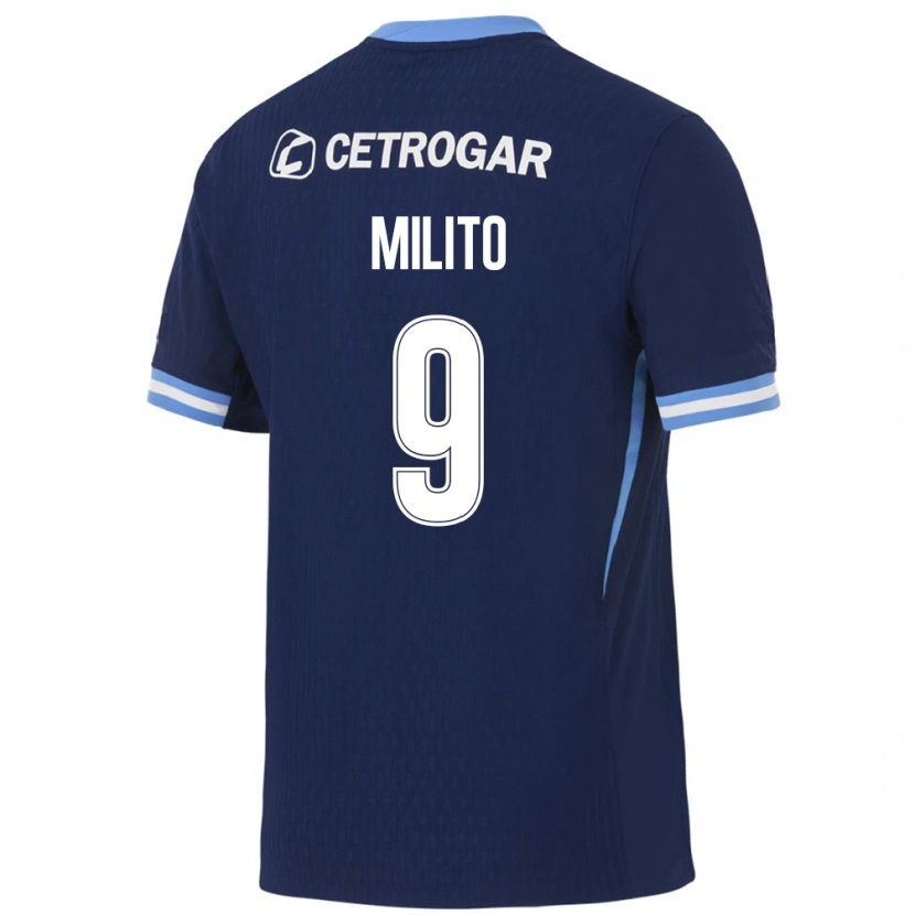 Danxen Criança Camisola Leandro Milito #9 Azul Real Azul Claro Branco Alternativa 2026/27 Camisa Brasil