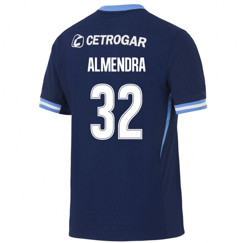 Danxen Criança Camisola Agustin Almendra #32 Azul Real Azul Claro Branco Alternativa 2026/27 Camisa Brasil