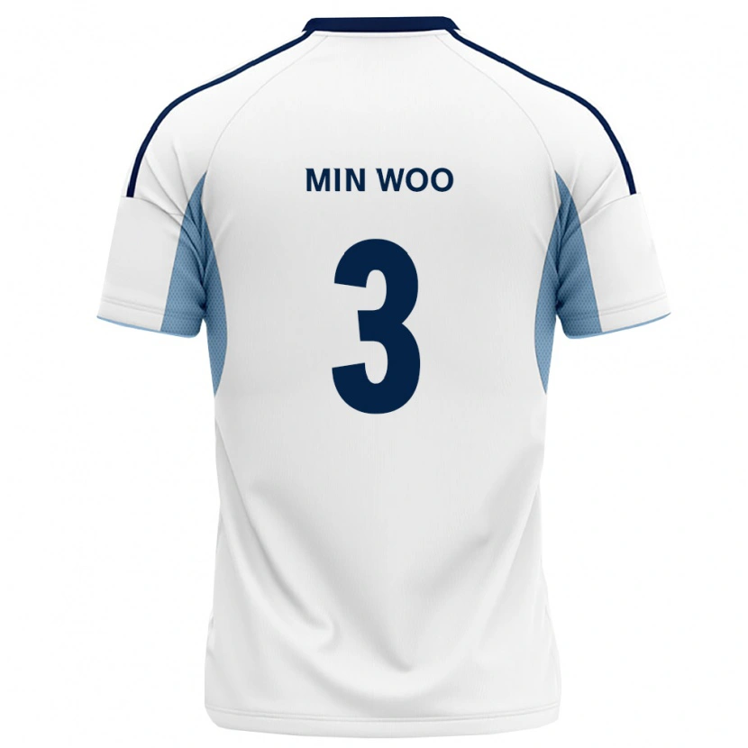 Danxen Criança Camisola Min-Woo Kang #3 Azul Real Branco Alternativa 2026/27 Camisa Brasil