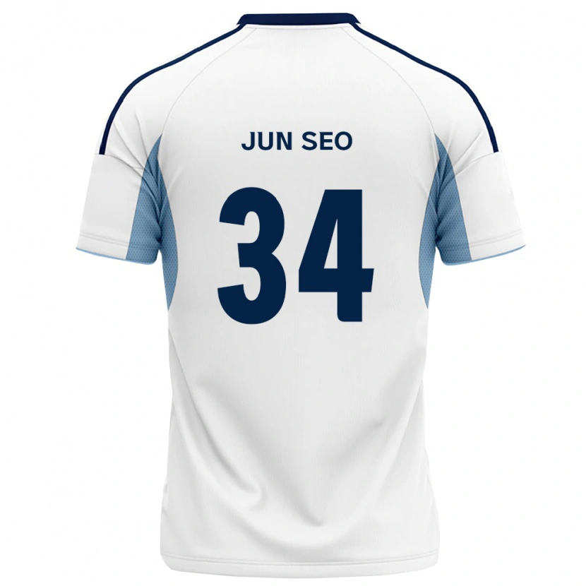 Danxen Criança Camisola Jun-Seo Kim #34 Azul Real Branco Alternativa 2026/27 Camisa Brasil