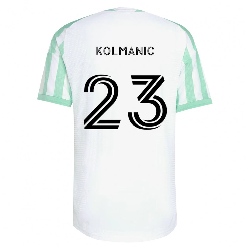 Danxen Criança Camisola Žan Kolmanič #23 Verde Claro Branco Preto Alternativa 2026/27 Camisa Brasil