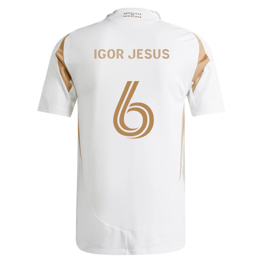 Danxen Criança Camisola Igor Jesus #6 Branco Marrom Alternativa 2026/27 Camisa Brasil