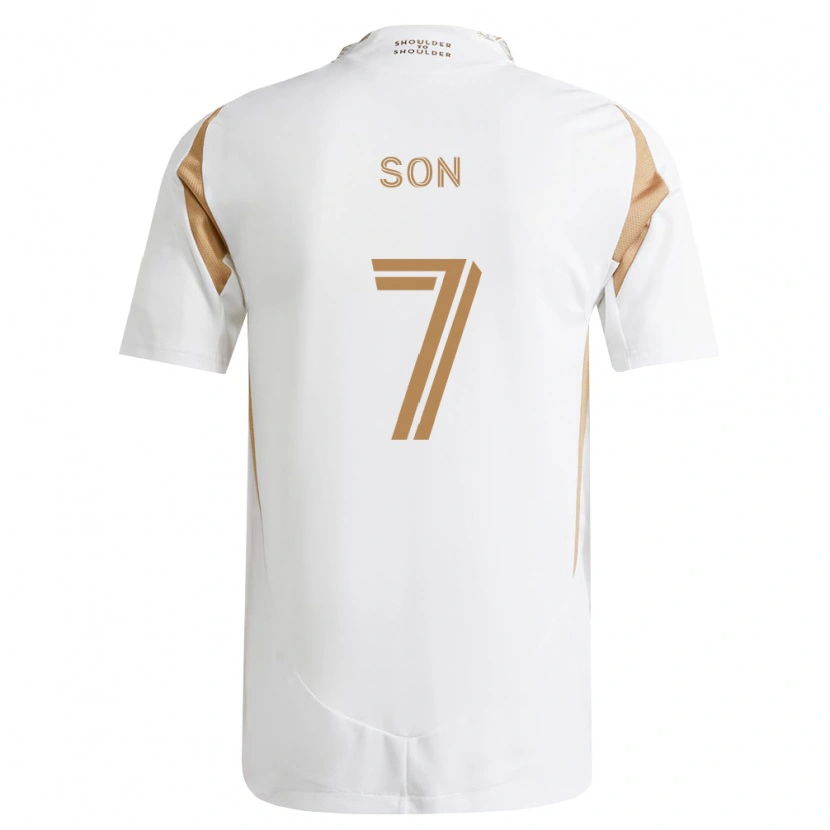 Danxen Criança Camisola Heung-Min Son #7 Branco Marrom Alternativa 2026/27 Camisa Brasil