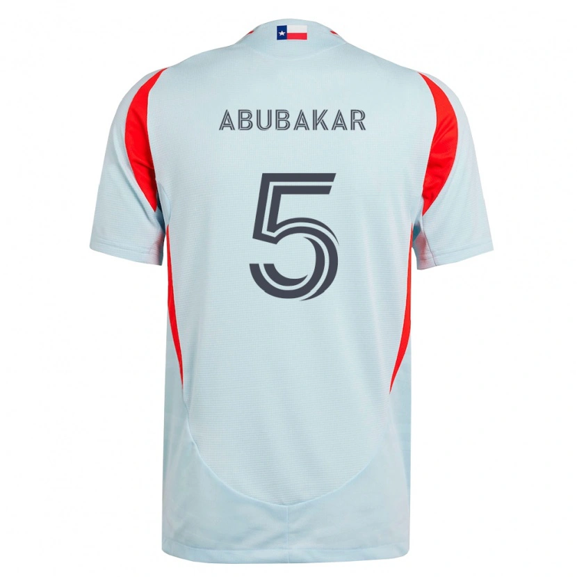 Danxen Criança Camisola Lalas Abubakar #5 Cinza Escuro Branco Vermelho Alternativa 2026/27 Camisa Brasil