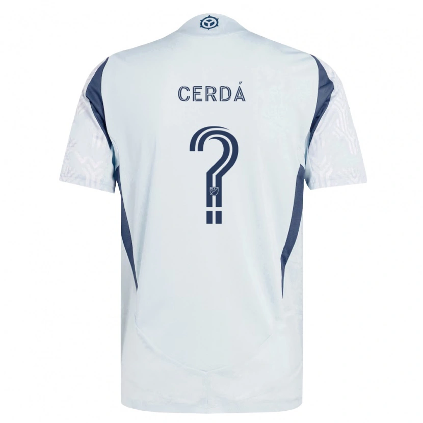 Danxen Criança Camisola Adrián Cerdá #0 Azul Branco Cinza Alternativa 2026/27 Camisa Brasil