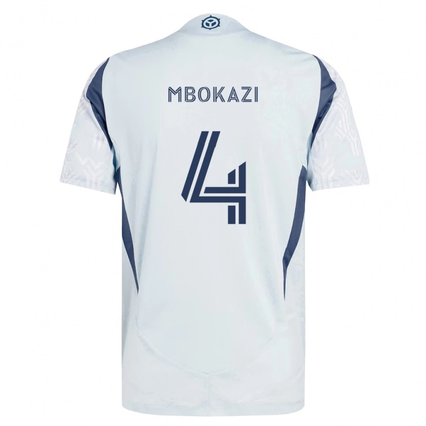 Danxen Criança Camisola Mbekezeli Mbokazi #4 Azul Branco Cinza Alternativa 2026/27 Camisa Brasil