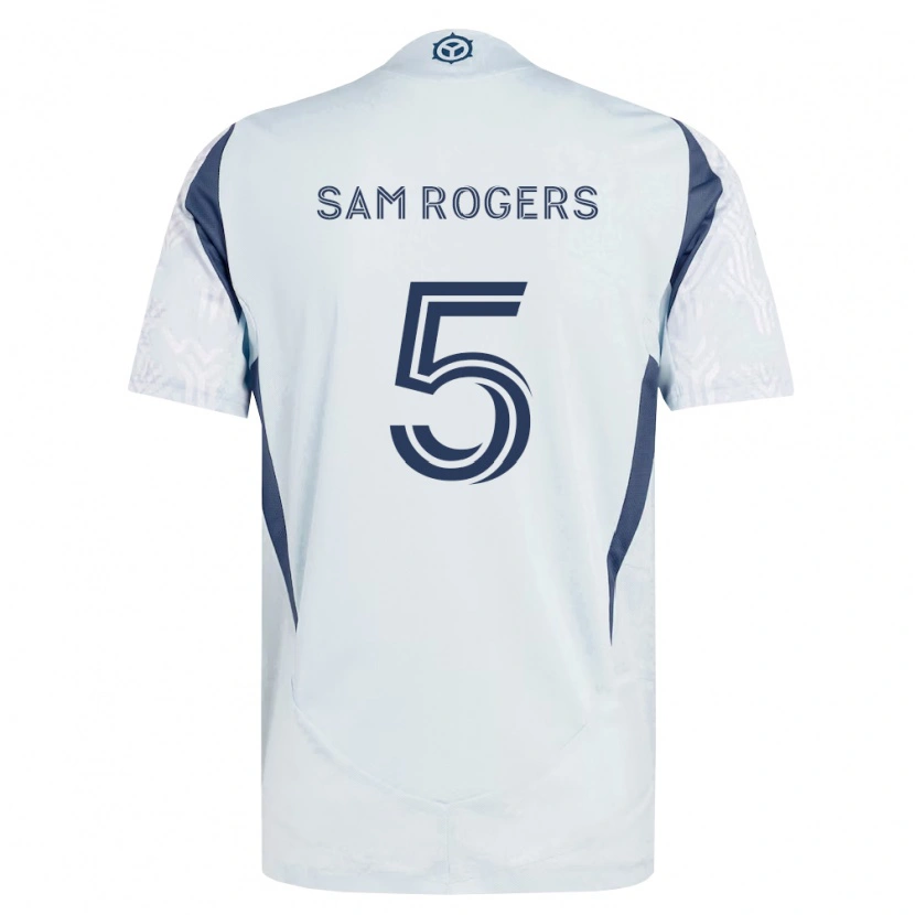 Danxen Criança Camisola Sam Rogers #5 Azul Branco Cinza Alternativa 2026/27 Camisa Brasil