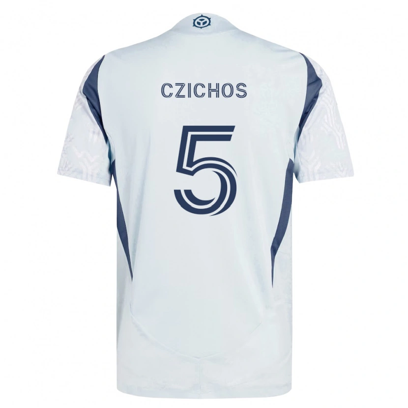 Danxen Criança Camisola Rafael Czichos #5 Azul Branco Cinza Alternativa 2026/27 Camisa Brasil