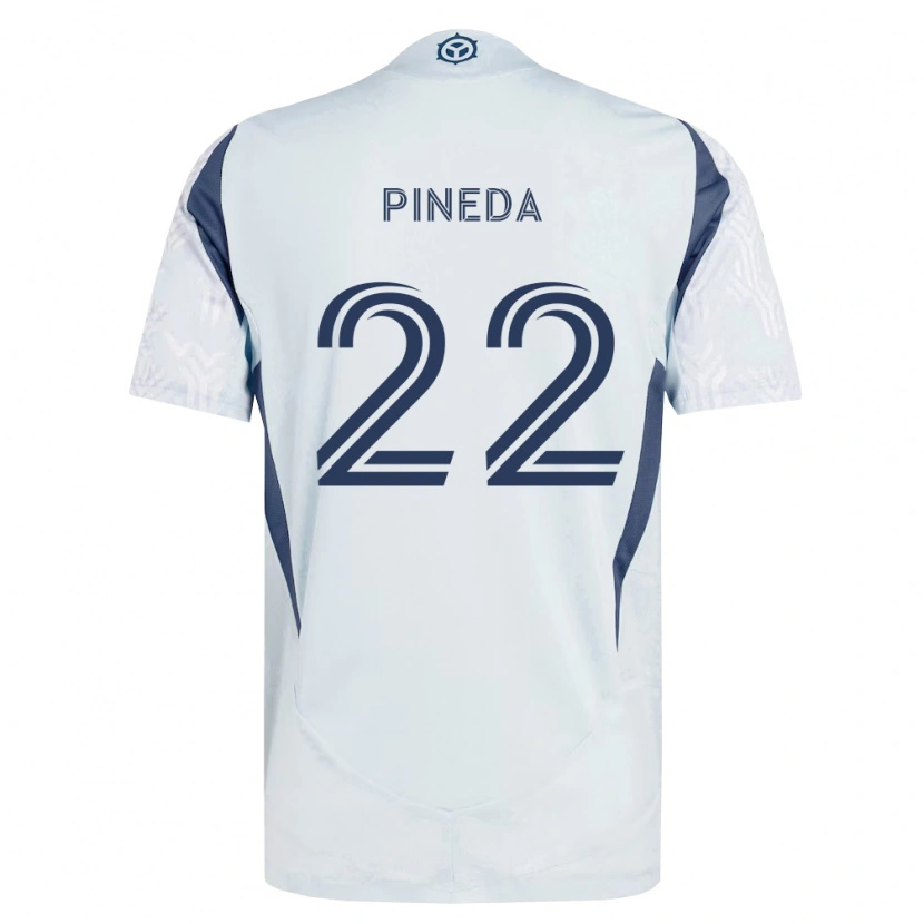 Danxen Criança Camisola Mauricio Pineda #22 Azul Branco Cinza Alternativa 2026/27 Camisa Brasil
