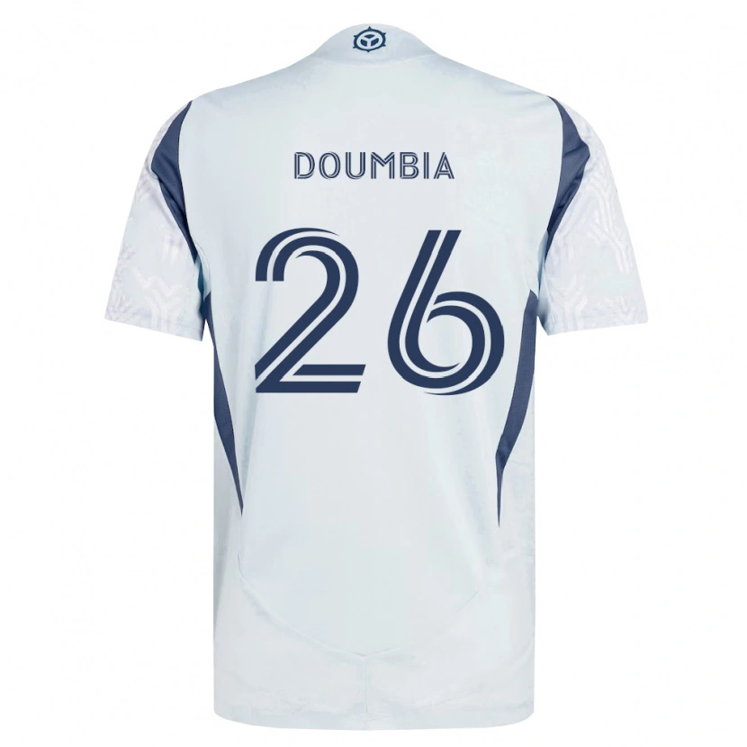 Danxen Criança Camisola Ousmane Doumbia #26 Azul Branco Cinza Alternativa 2026/27 Camisa Brasil