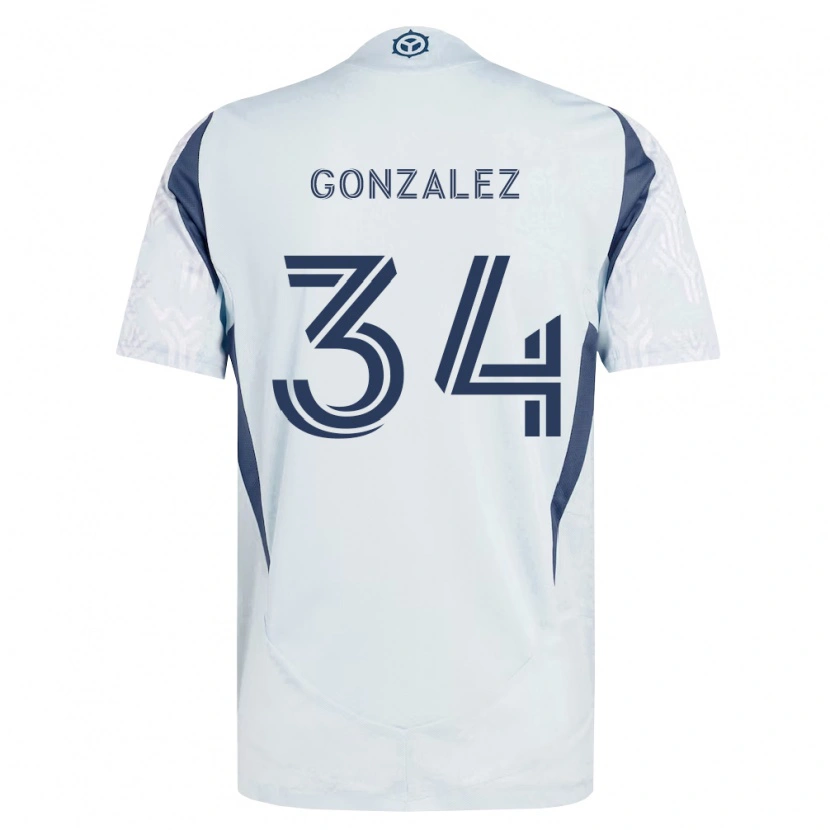 Danxen Criança Camisola Omar González #34 Azul Branco Cinza Alternativa 2026/27 Camisa Brasil