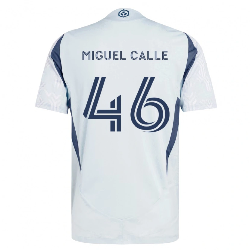 Danxen Criança Camisola Juan Miguel Calle #46 Azul Branco Cinza Alternativa 2026/27 Camisa Brasil