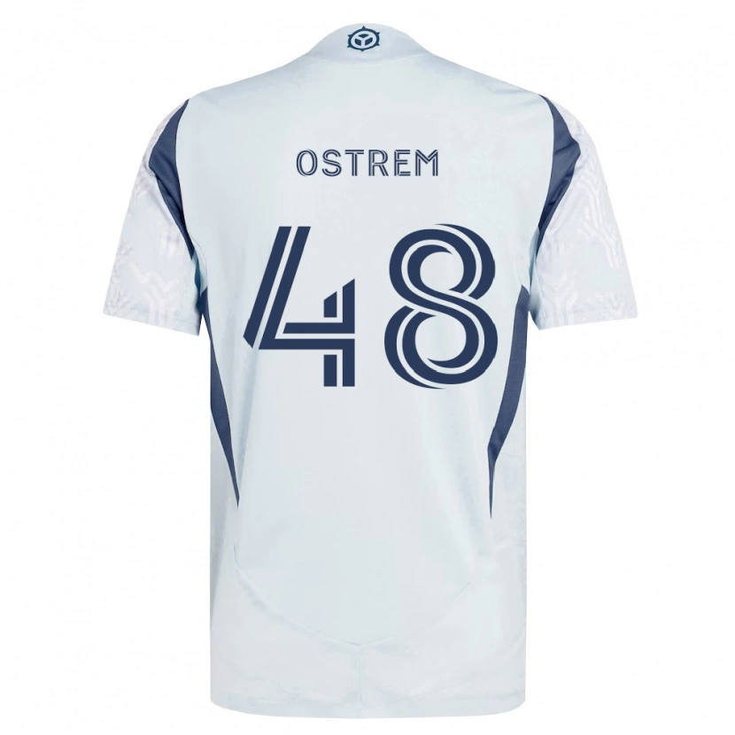 Danxen Criança Camisola Charlie Ostrem #48 Azul Branco Cinza Alternativa 2026/27 Camisa Brasil