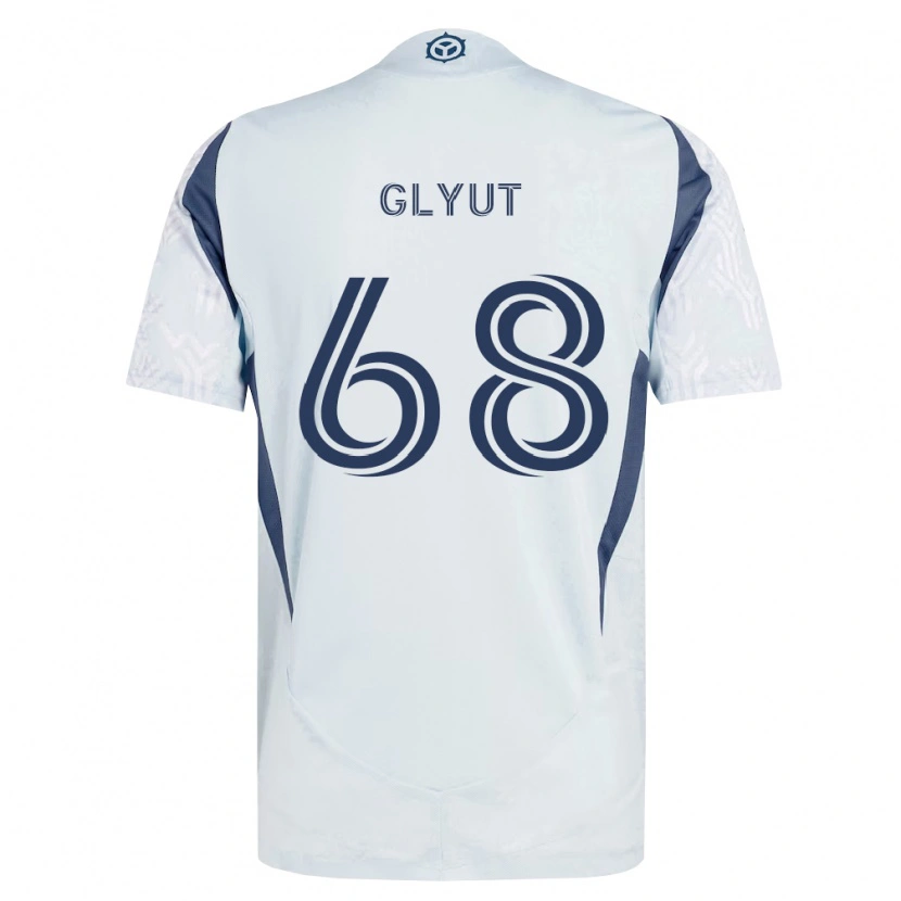 Danxen Criança Camisola Vitaliy Glyut #68 Azul Branco Cinza Alternativa 2026/27 Camisa Brasil