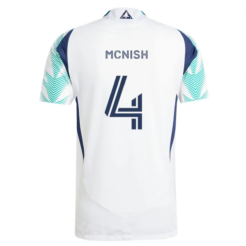 Danxen Criança Camisola Sheridan Mcnish #4 Branco Azul Marinho Verde Claro Alternativa 2026/27 Camisa Brasil