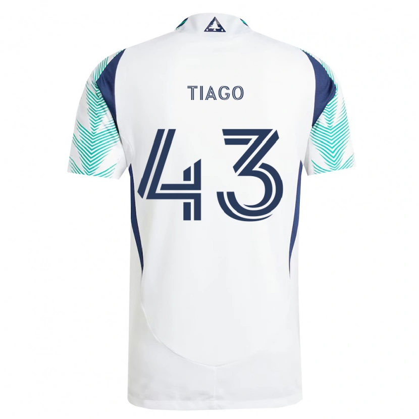 Danxen Criança Camisola Santiago Suárez #43 Branco Azul Marinho Verde Claro Alternativa 2026/27 Camisa Brasil
