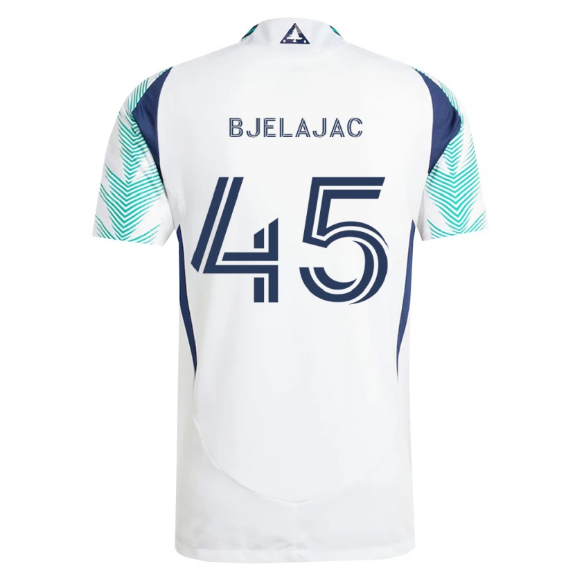 Danxen Criança Camisola Andrej Bjelajac #45 Branco Azul Marinho Verde Claro Alternativa 2026/27 Camisa Brasil