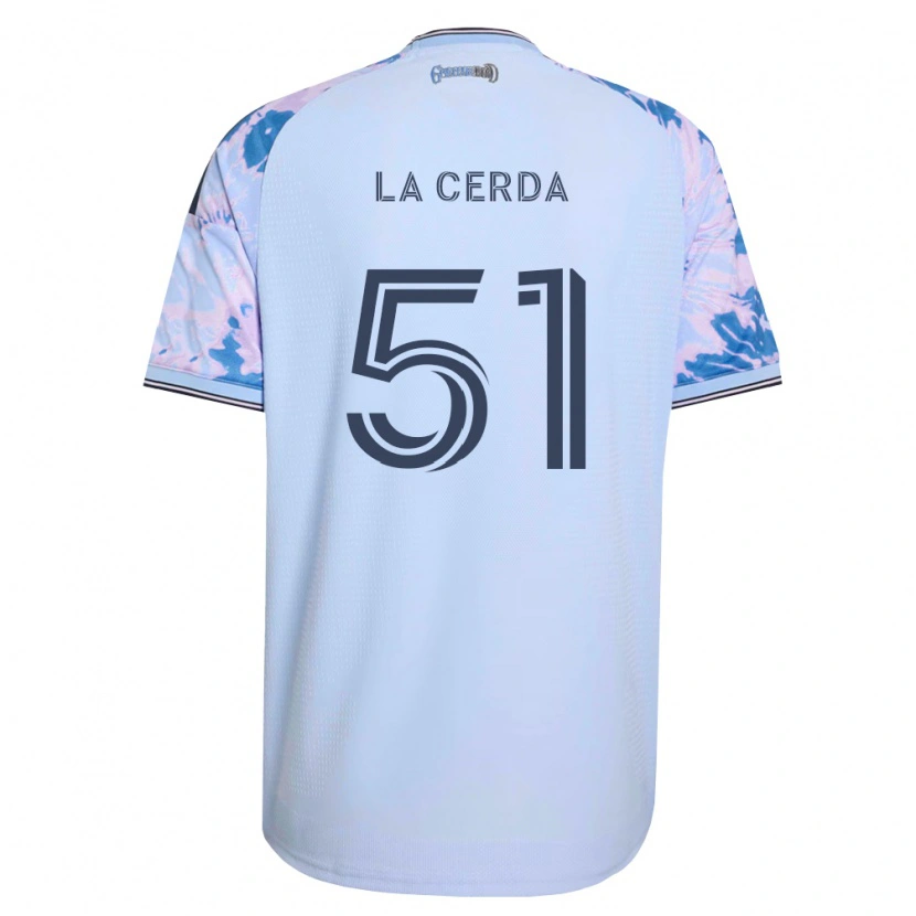Danxen Criança Camisola Eric De La Cerda #51 Azul Real Branco Preto Alternativa 2026/27 Camisa Brasil
