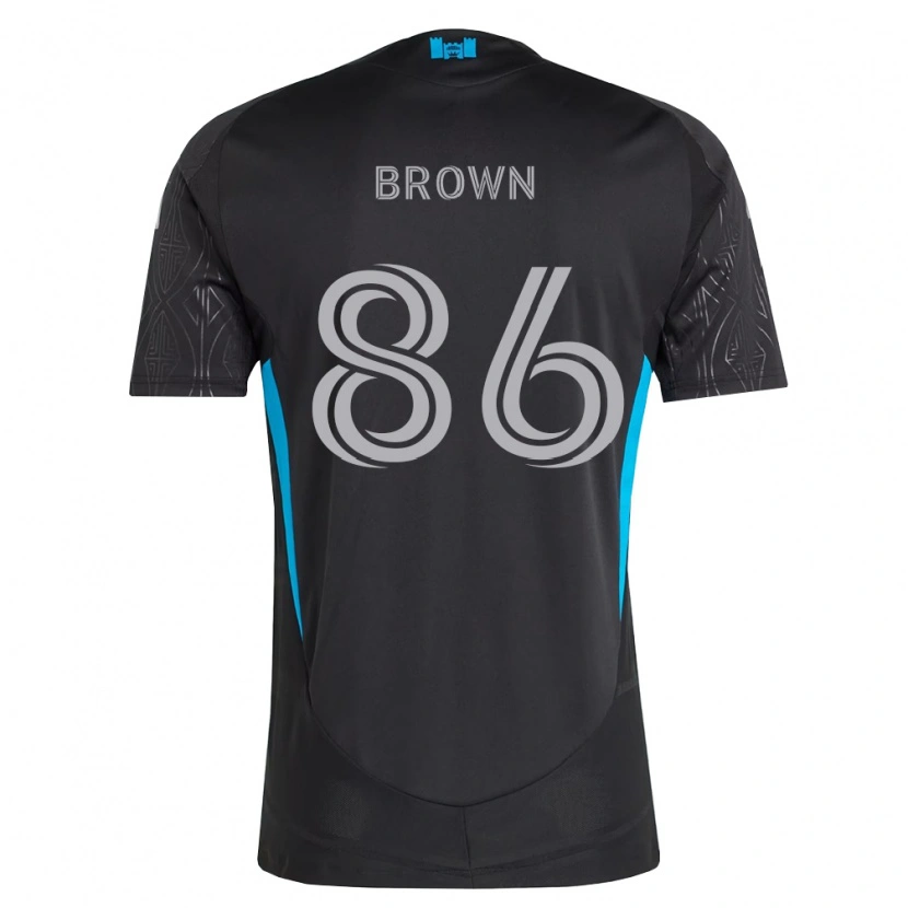 Danxen Criança Camisola Daniel Brown #86 Preto Branco Azul Celeste Alternativa 2026/27 Camisa Brasil