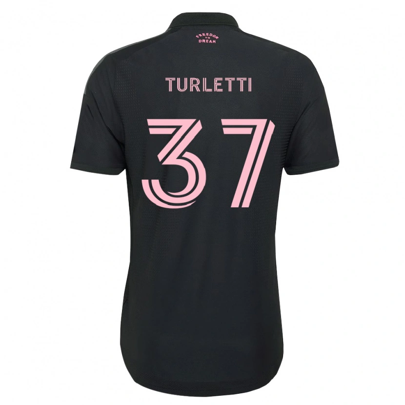 Danxen Criança Camisola Mateo Turletti #37 Rosa Preto Branco Alternativa 2026/27 Camisa Brasil