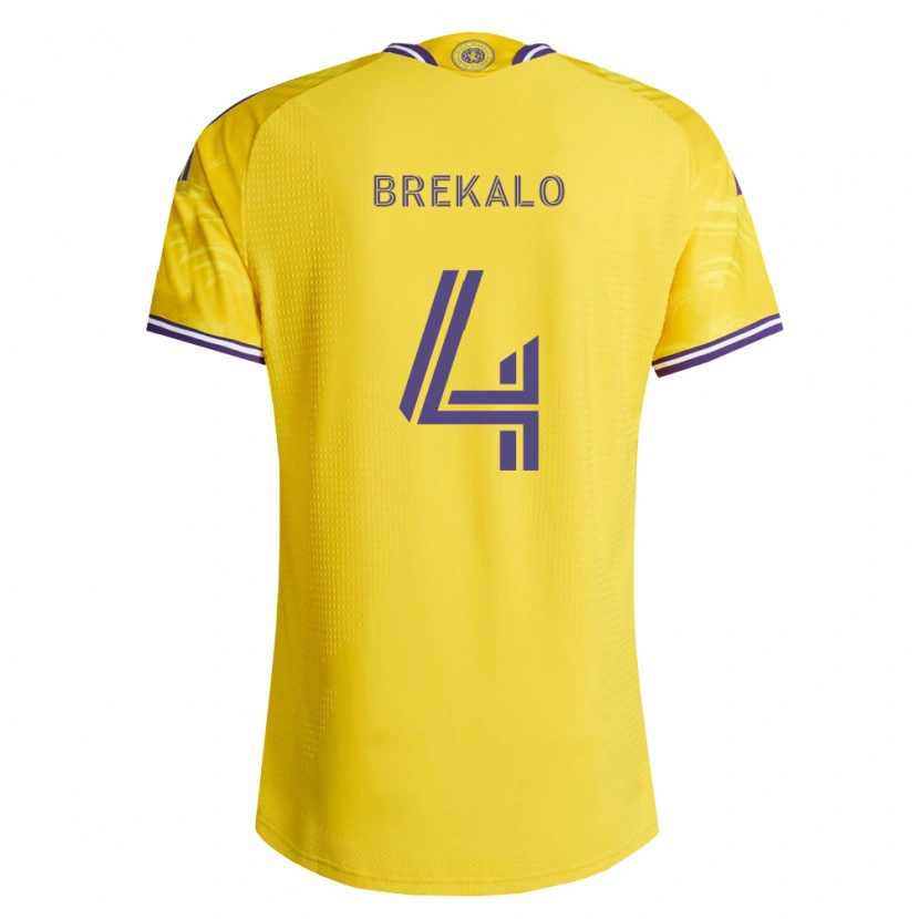 Danxen Criança Camisola David Brekalo #4 Roxo Amarelo Alternativa 2026/27 Camisa Brasil