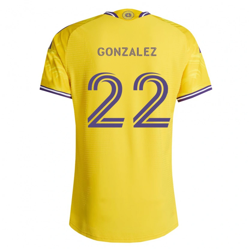 Danxen Criança Camisola Gastón González #22 Roxo Amarelo Alternativa 2026/27 Camisa Brasil