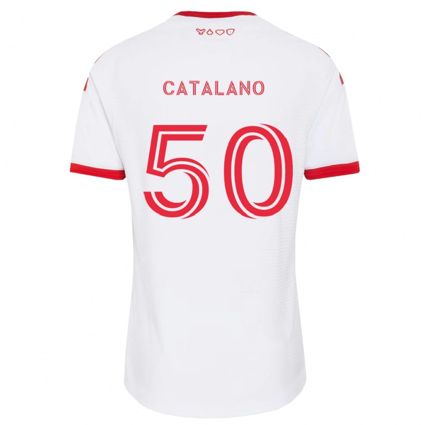 Danxen Criança Camisola Gianluca Catalano #50 Branco Vermelho Preto Alternativa 2026/27 Camisa Brasil