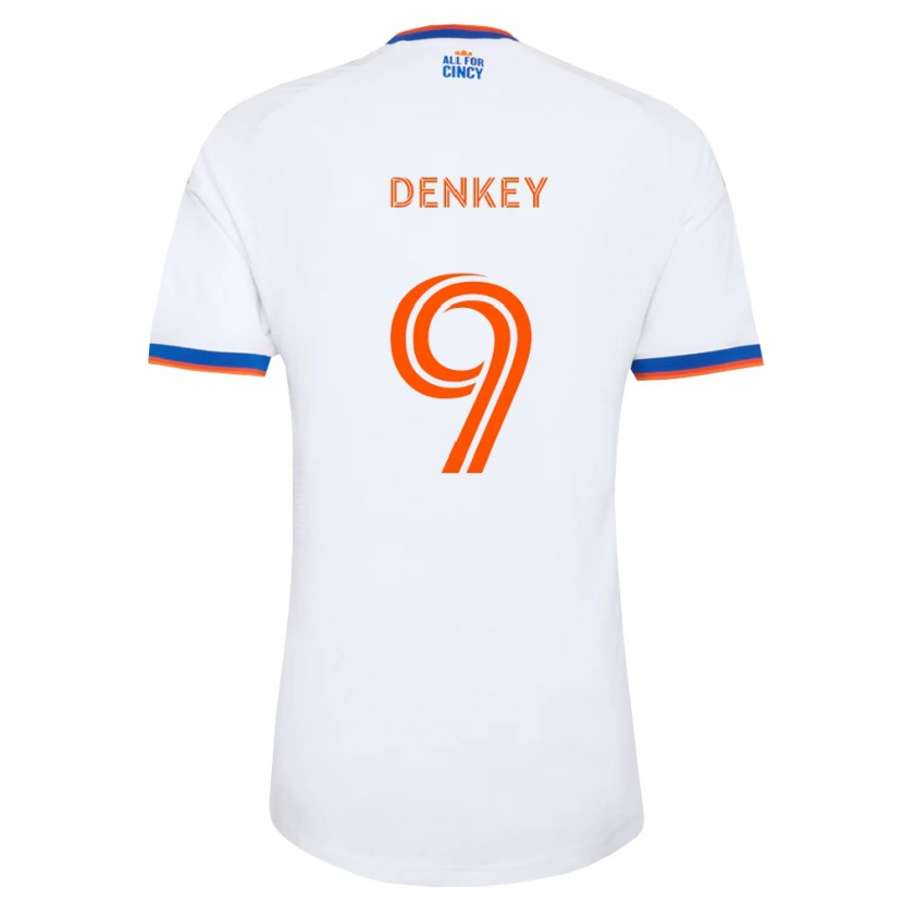 Danxen Criança Camisola Kévin Denkey #9 Branco Azul Marinho Laranja Alternativa 2026/27 Camisa Brasil