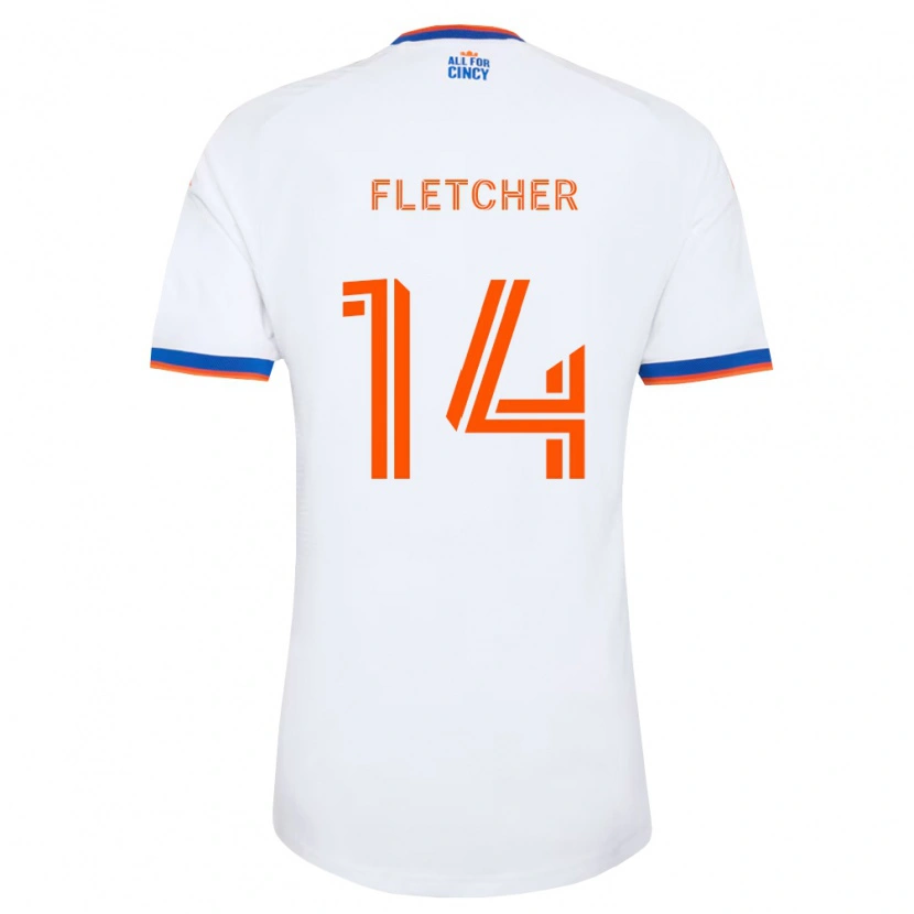 Danxen Criança Camisola Kristian Fletcher #14 Branco Azul Marinho Laranja Alternativa 2026/27 Camisa Brasil