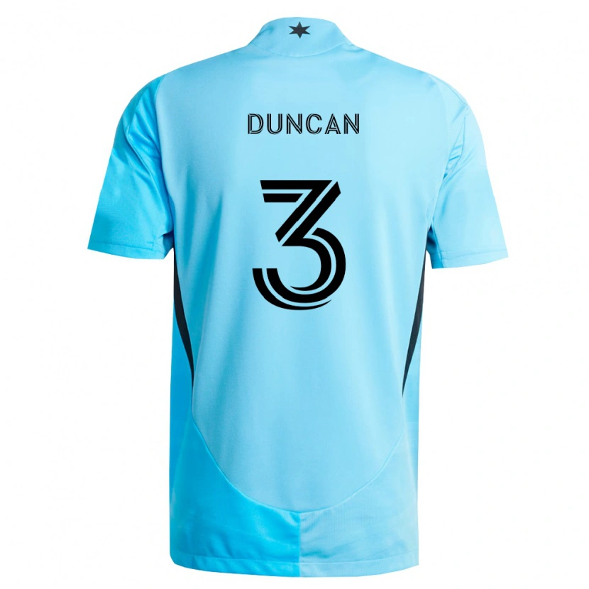 Danxen Criança Camisola Kyle Duncan #3 Azul Claro Preto Alternativa 2026/27 Camisa Brasil