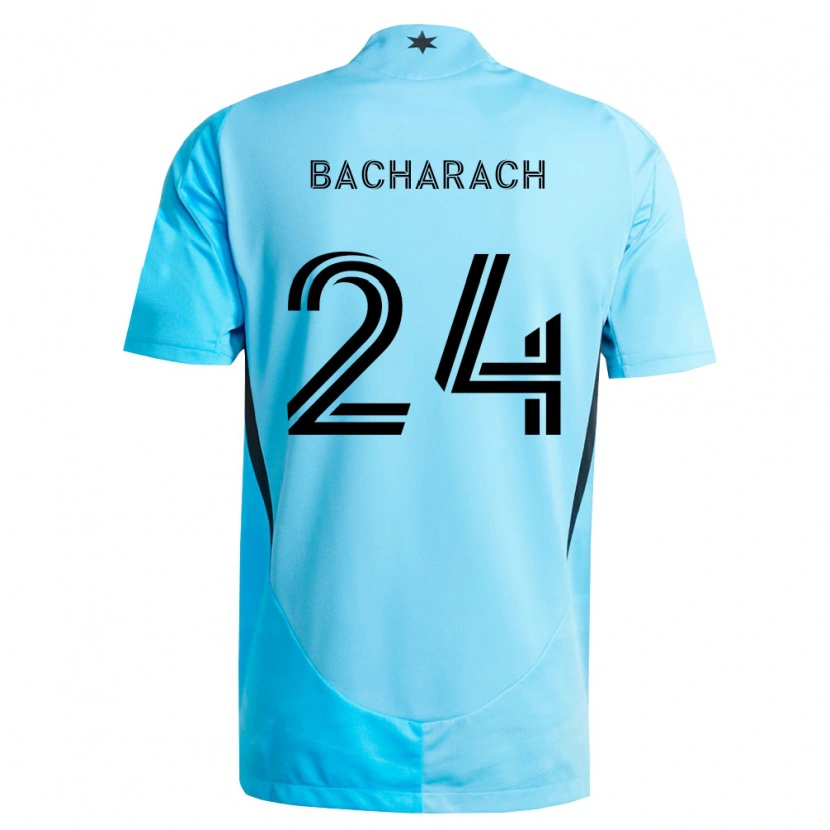 Danxen Criança Camisola Hugo Bacharach #24 Azul Claro Preto Alternativa 2026/27 Camisa Brasil