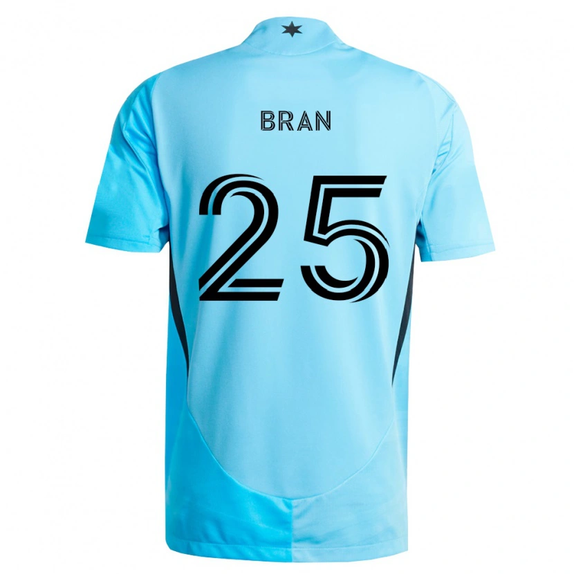 Danxen Criança Camisola Alejandro Bran #25 Azul Claro Preto Alternativa 2026/27 Camisa Brasil