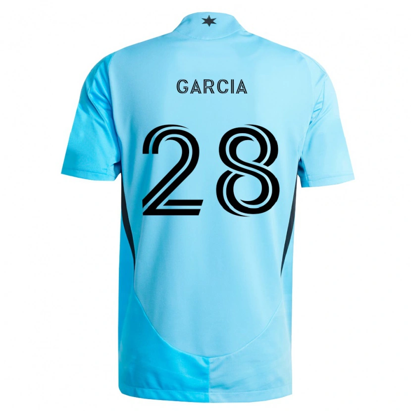 Danxen Criança Camisola Mender García #28 Azul Claro Preto Alternativa 2026/27 Camisa Brasil