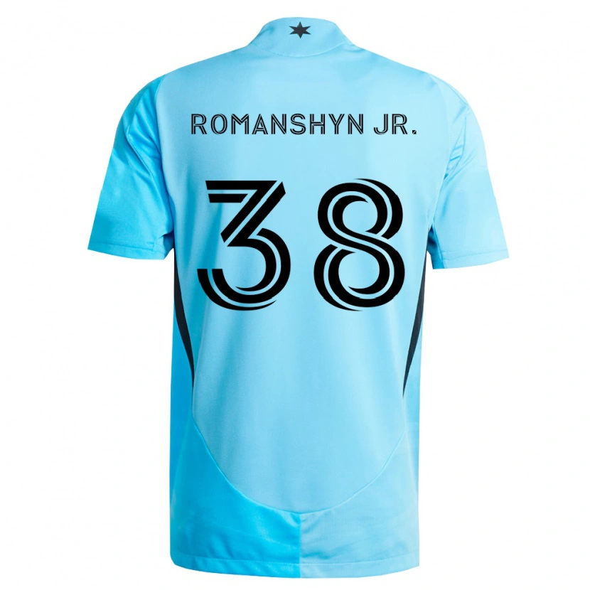 Danxen Criança Camisola Kage Romanshyn Jr. #38 Azul Claro Preto Alternativa 2026/27 Camisa Brasil