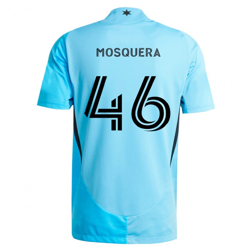 Danxen Criança Camisola Juan Camilo Mosquera #46 Azul Claro Preto Alternativa 2026/27 Camisa Brasil