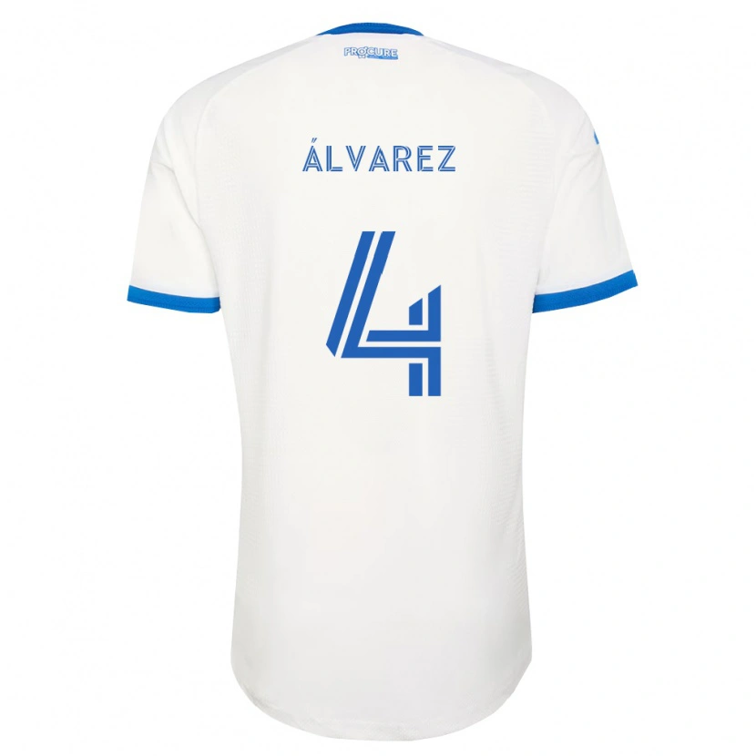 Danxen Criança Camisola Fernando Álvarez #4 Azul Celeste Branco Alternativa 2026/27 Camisa Brasil