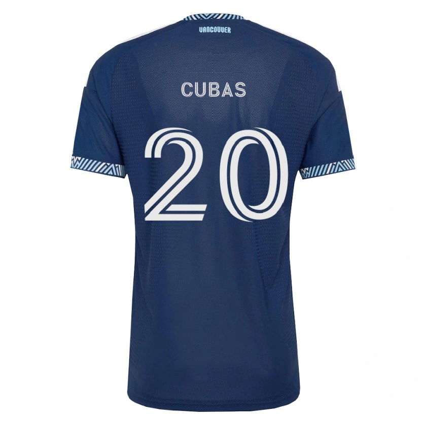 Danxen Criança Camisola Andrés Cubas #20 Azul Profundo Branco Alternativa 2026/27 Camisa Brasil