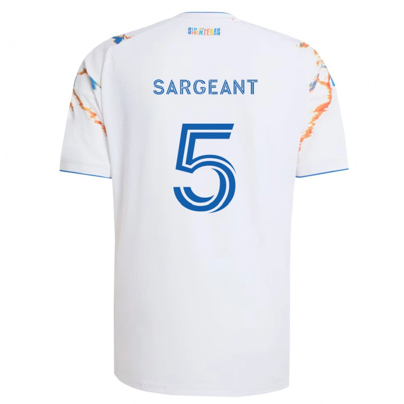 Danxen Criança Camisola Kieran Sargeant #5 Branco Laranja Azul Alternativa 2026/27 Camisa Brasil