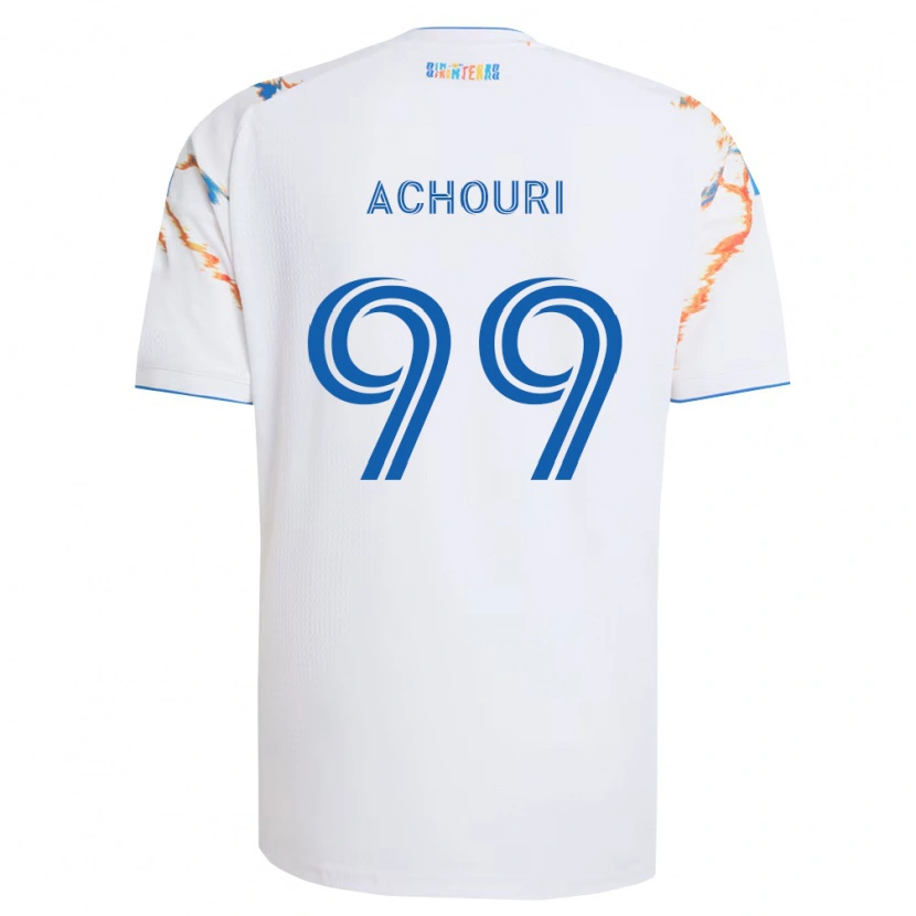 Danxen Criança Camisola Elias Achouri #99 Branco Laranja Azul Alternativa 2026/27 Camisa Brasil