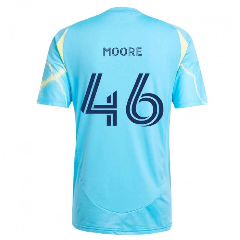 Danxen Criança Camisola Kaiden Moore #46 Azul Claro Preto Amarelo Claro Alternativa 2026/27 Camisa Brasil