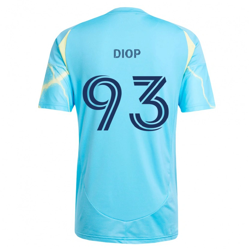 Danxen Criança Camisola Abdoulaye Diop #93 Azul Claro Preto Amarelo Claro Alternativa 2026/27 Camisa Brasil