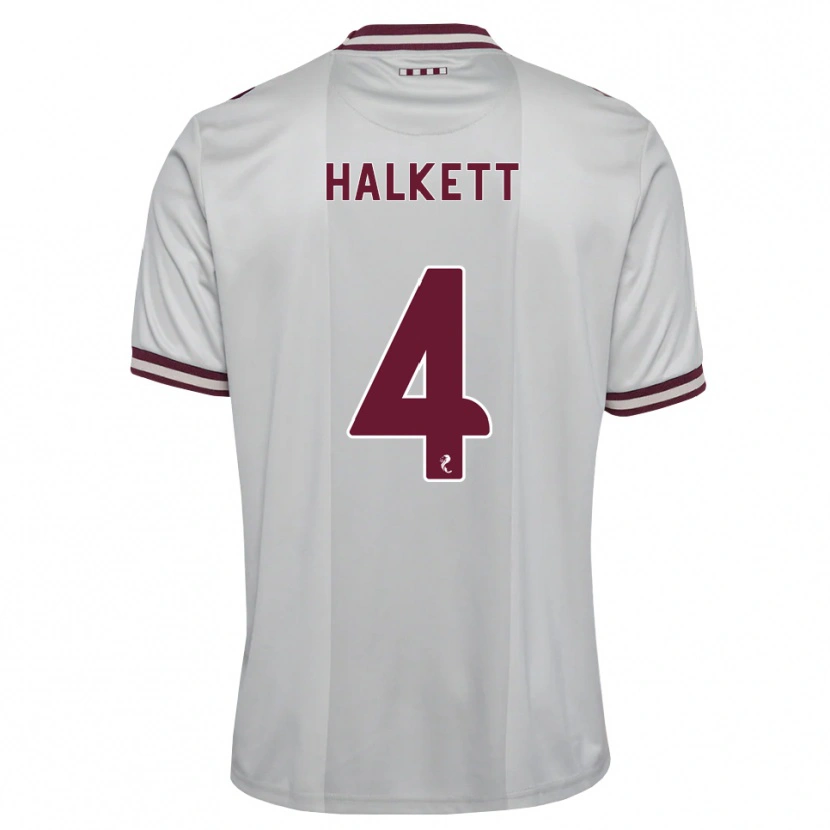 Danxen Criança Camisola Craig Halkett #4 Branco Borgonha Alternativa 2026/27 Camisa Brasil