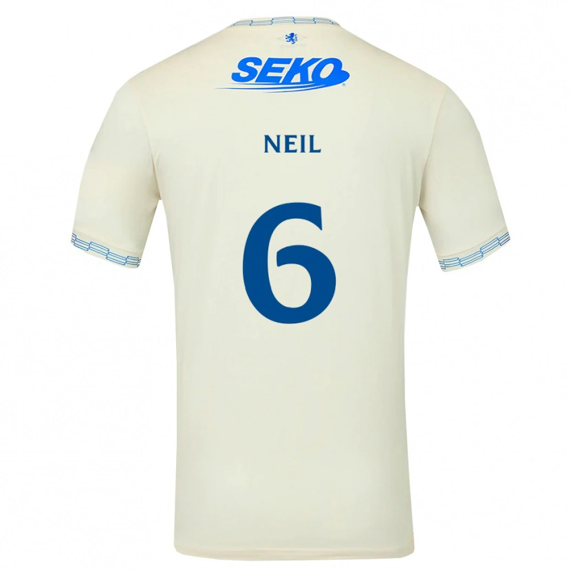 Danxen Criança Camisola Dan Neil #6 Azul Céu Profundo Branco Alternativa 2026/27 Camisa Brasil