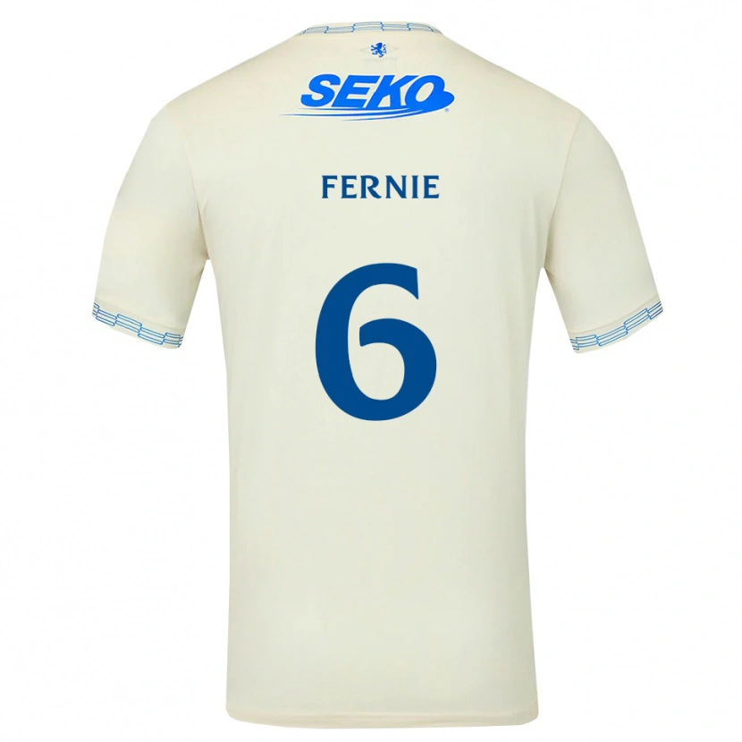 Danxen Criança Camisola Cameron Fernie #6 Azul Céu Profundo Branco Alternativa 2026/27 Camisa Brasil