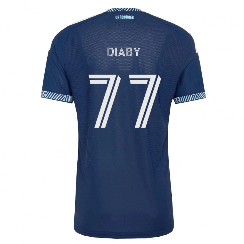 Danxen Criança Camisola Yadaly Diaby #77 Azul Profundo Branco Alternativa 2026/27 Camisa Brasil