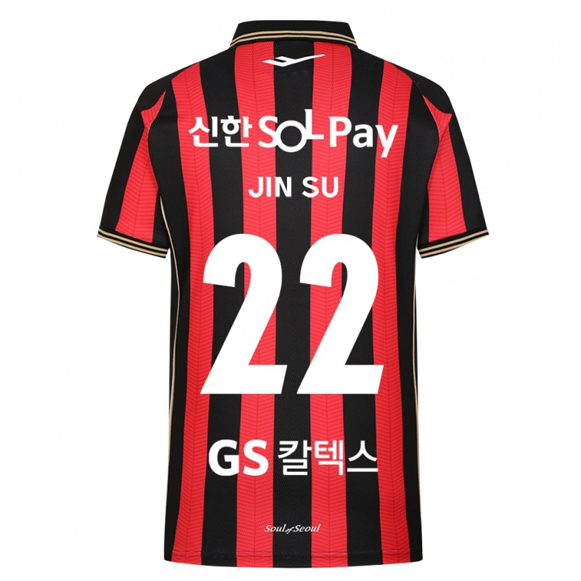 Danxen Homem Camisola Jin-Su Kim #22 Vermelho Branco Preto Principal 2026/27 Camisa Brasil